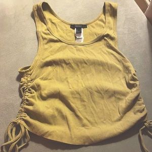 FOREVER 21 | Olive ribbed side tie tank top